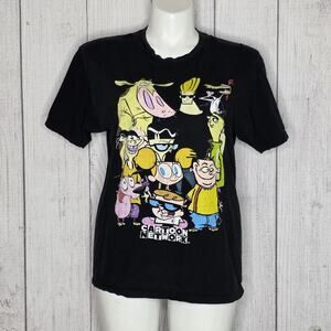 Cartoon Network Cast Graphic Tee Cow & Chicken Dexter Johnny Bravo - Large